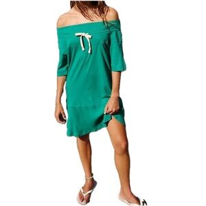 FREE PEOPLE BEACH WOMEN M GEMMA MINI OFF THE SHOULDER LIGHT BOHO DRESS CADIUM